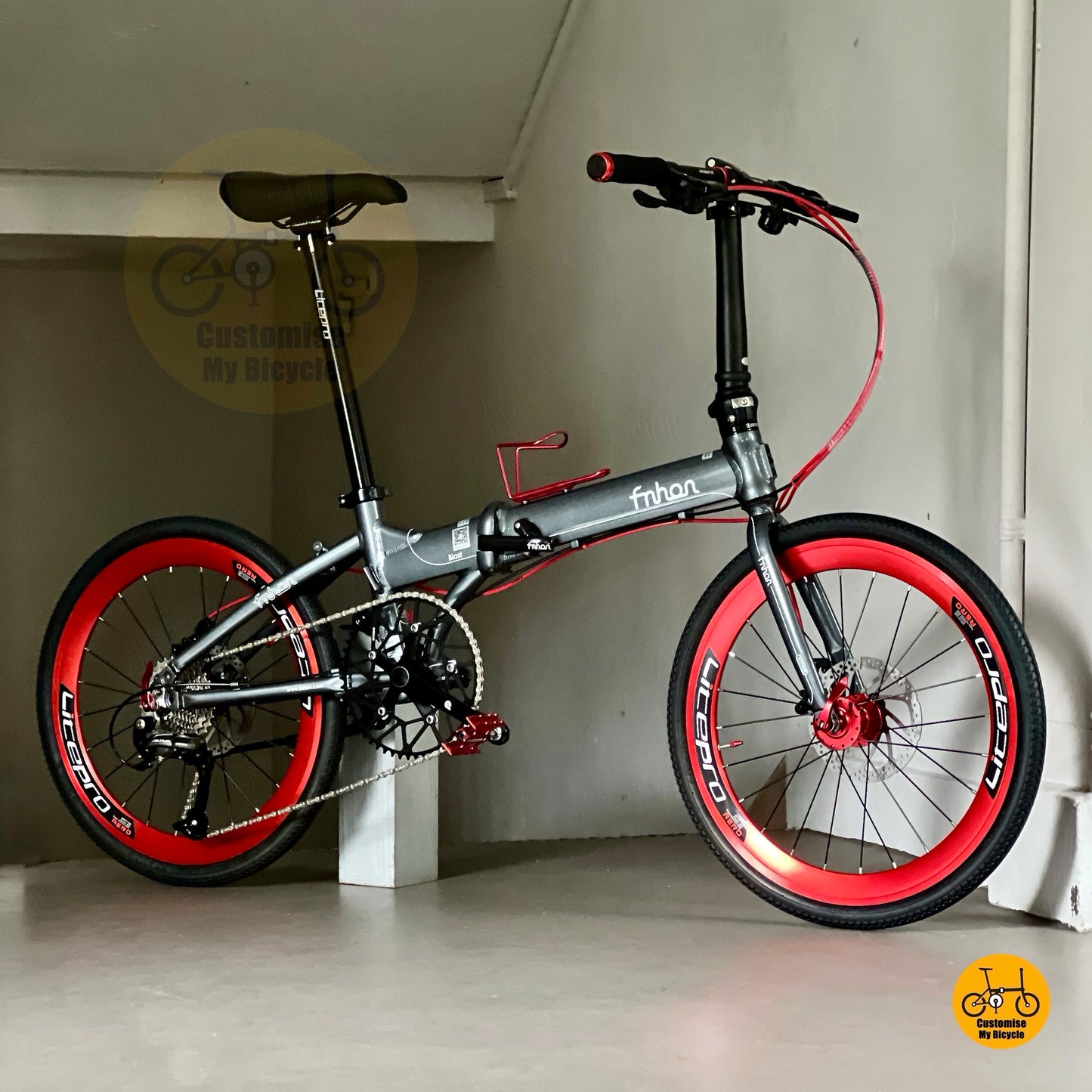 风行Blast 22寸折叠自行车 海豚灰色 Shimano 禧玛诺 9速 城市轻松骑行