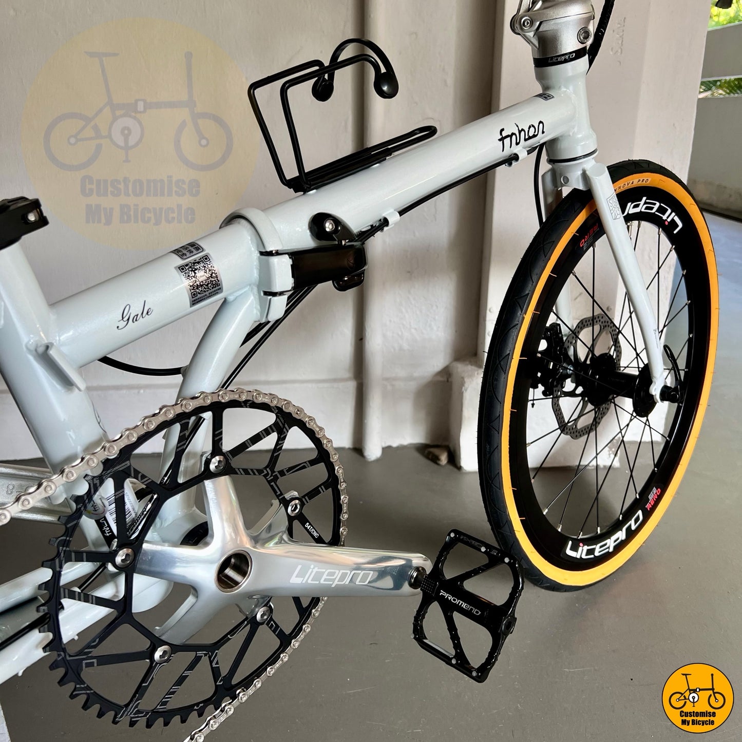 Compact & Lightweight Fnhon Gale 22" Snow White Folding Bicycle