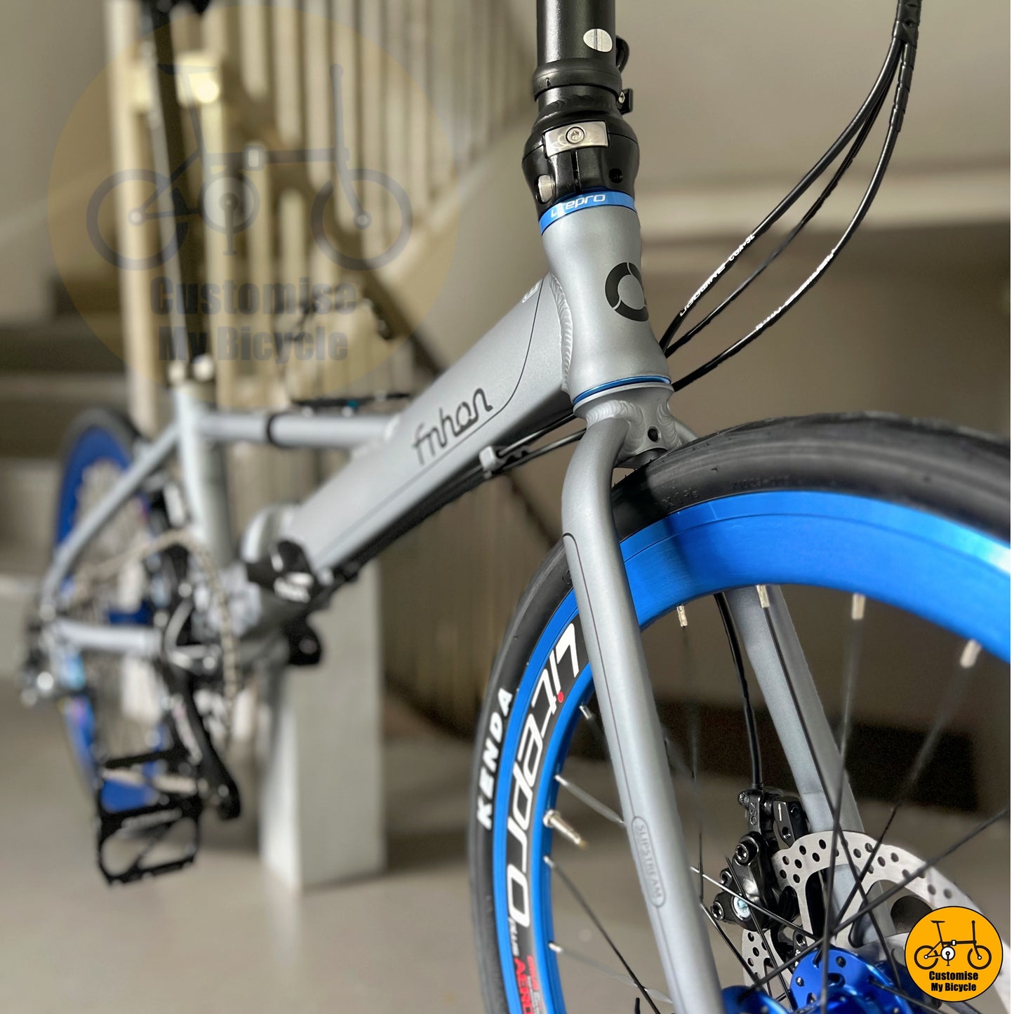 Blue Accents Edition Fnhon Monsoon 22-Inch Foldable Bicycle β A Stunning Foldie