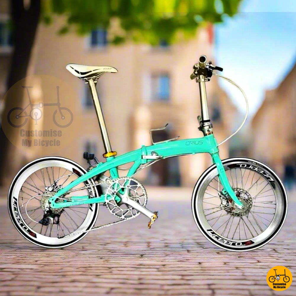 Crius Velocity 22-inch Bianchi Green Foldable Bike for City & PCN Cycling

