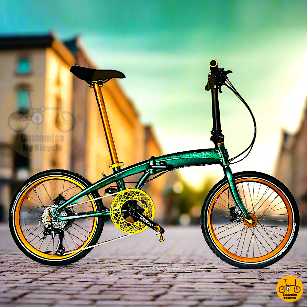 Crius Velocity 20-inch Chameleon Green Folding Bike for Hari Raya Sales