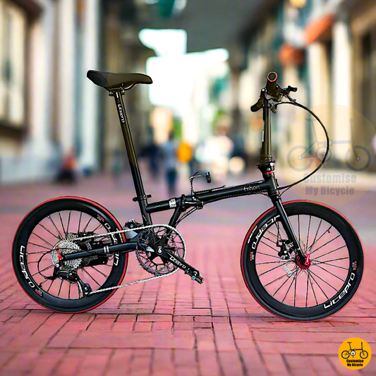 Fnhon Gust 22-inch Folding Bike – Matte Black Frame with Sleek Design
