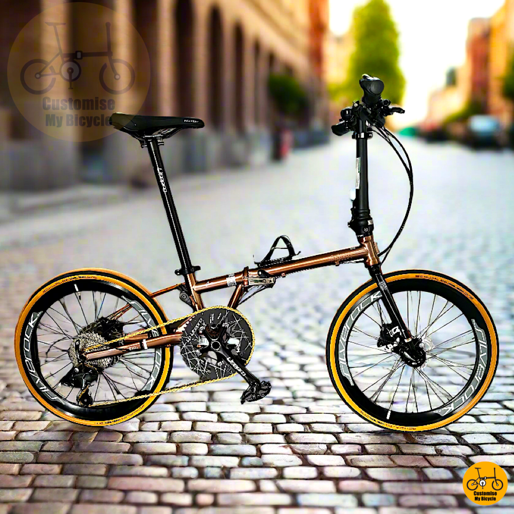 Fnhon Gust 22-inch Folding Bike – Rose Gold Frame & Premium Silverock Wheels
