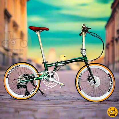 Fnhon Gust 22-inch Folding Bike – Emerald Green Frame with Retro Clean Design
