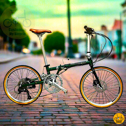 Fnhon Gust 22-inch Folding Bike – Emerald Green Frame with Retro Classic Vibes
