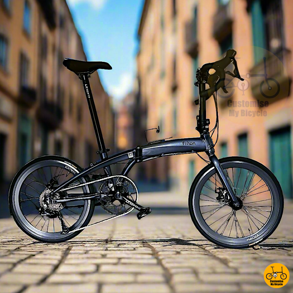 Fnhon Tornado 22-Inch Folding Bike – Galaxy Grey with Drop Bar for Speed
