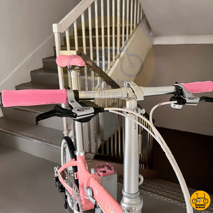 Pink Handgrips on Affordable Crius Master 22-Inch Foldable Bike – A High-Quality Alternative to Liaoge

