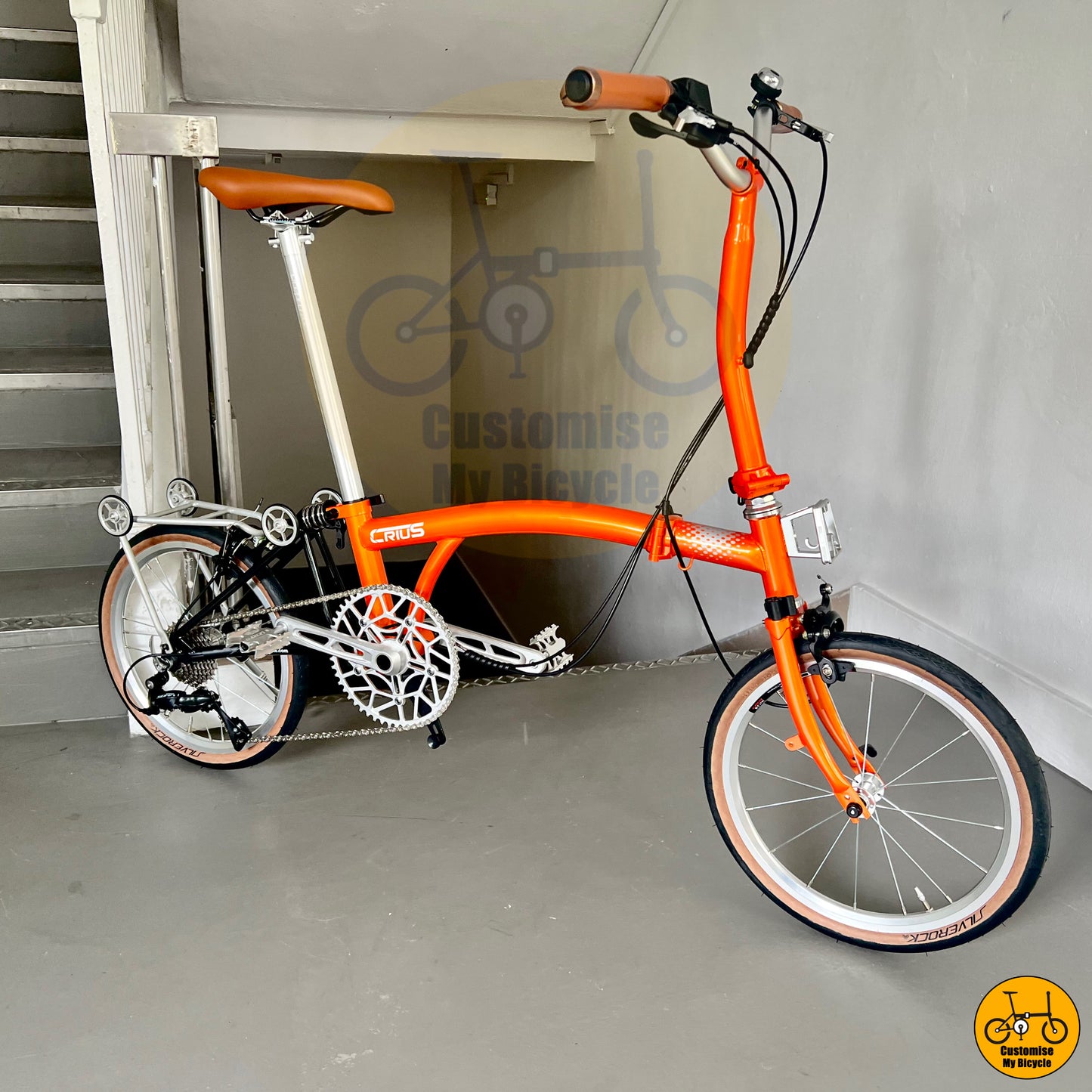 Folding bike with premium 16” 349 wheels for smooth rides
