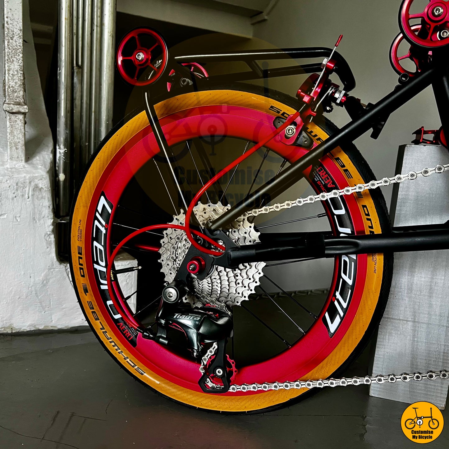 Schwalbe One tyres providing superior grip and puncture resistance
