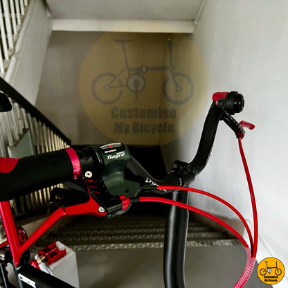 Ergonomic handlebars with comfortable grips for better riding control
