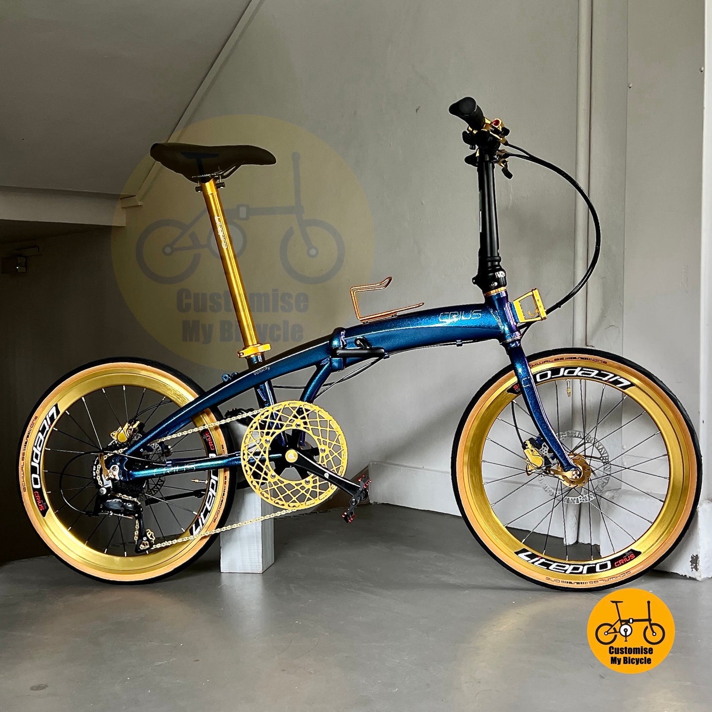 Basikal Boleh Lipat Rangka Chameleon Crius Velocity Dengan Gear Shimano 9 Dan Tayar Laju
