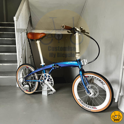 Chameleon Blue Folding Bike – Elegant, Retro & City-Friendly
