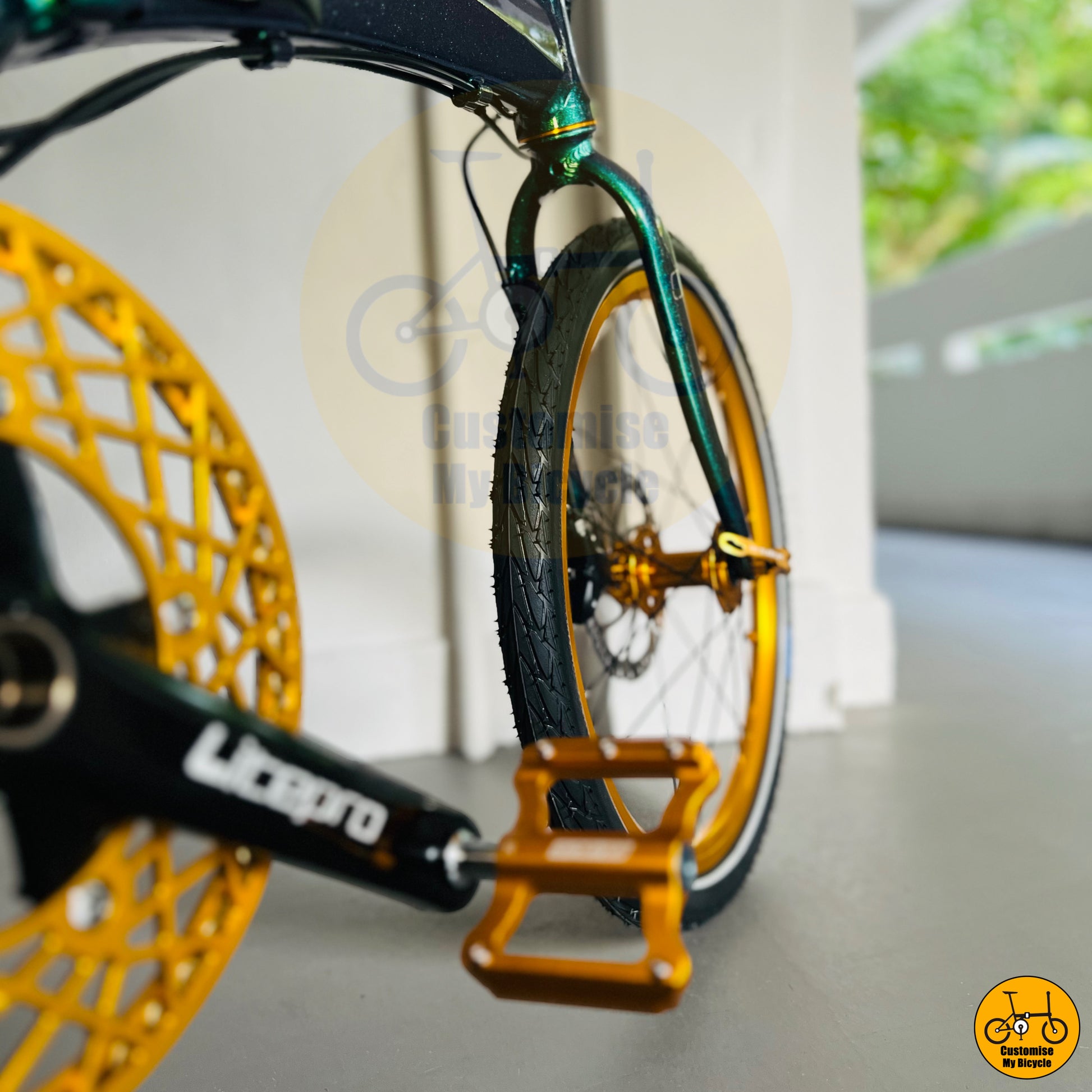 High-performance CST Zeppelin tires on Crius Velocity 22-inch city-ready bicycle
