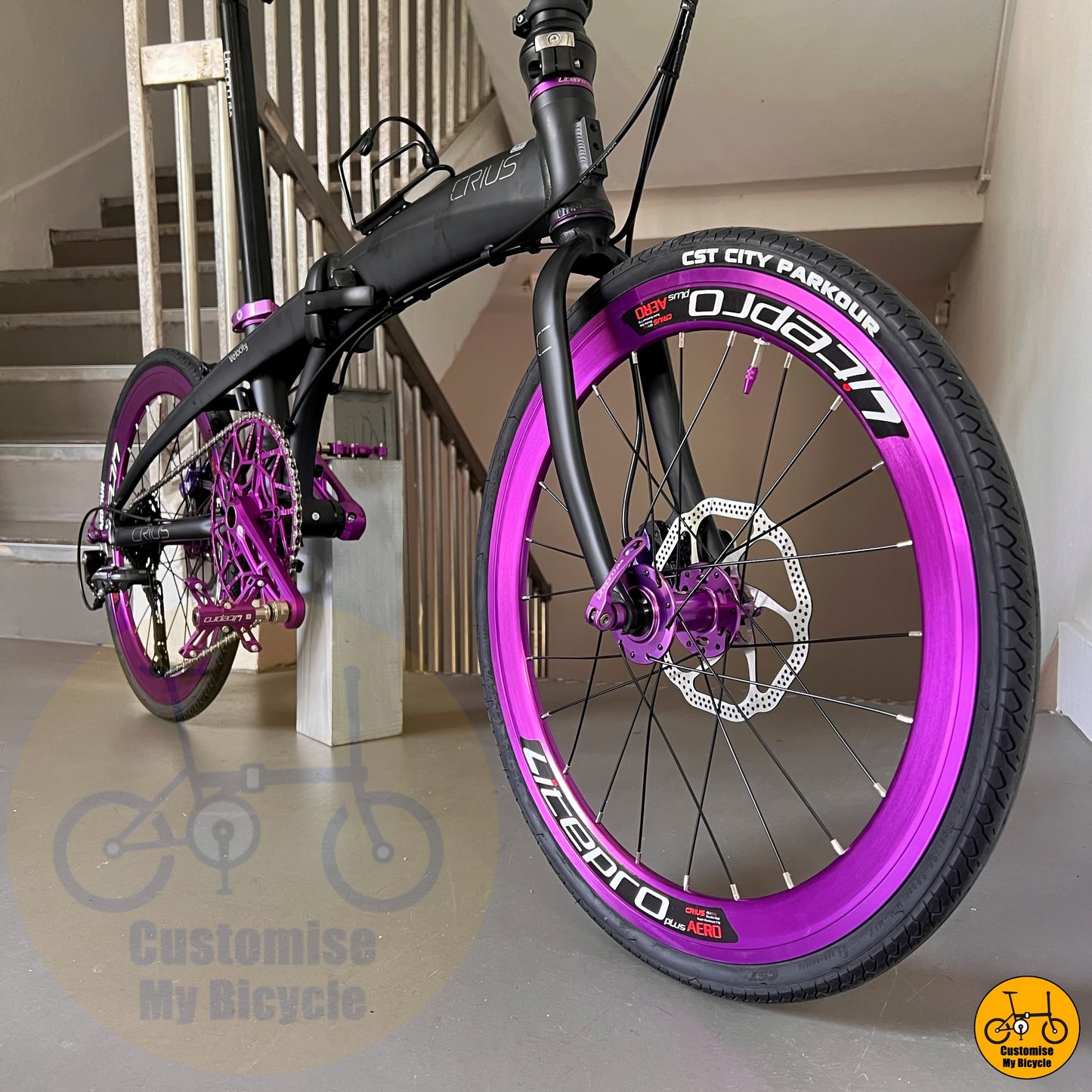 Royale purple wheels with high-performance aerodynamic rims
