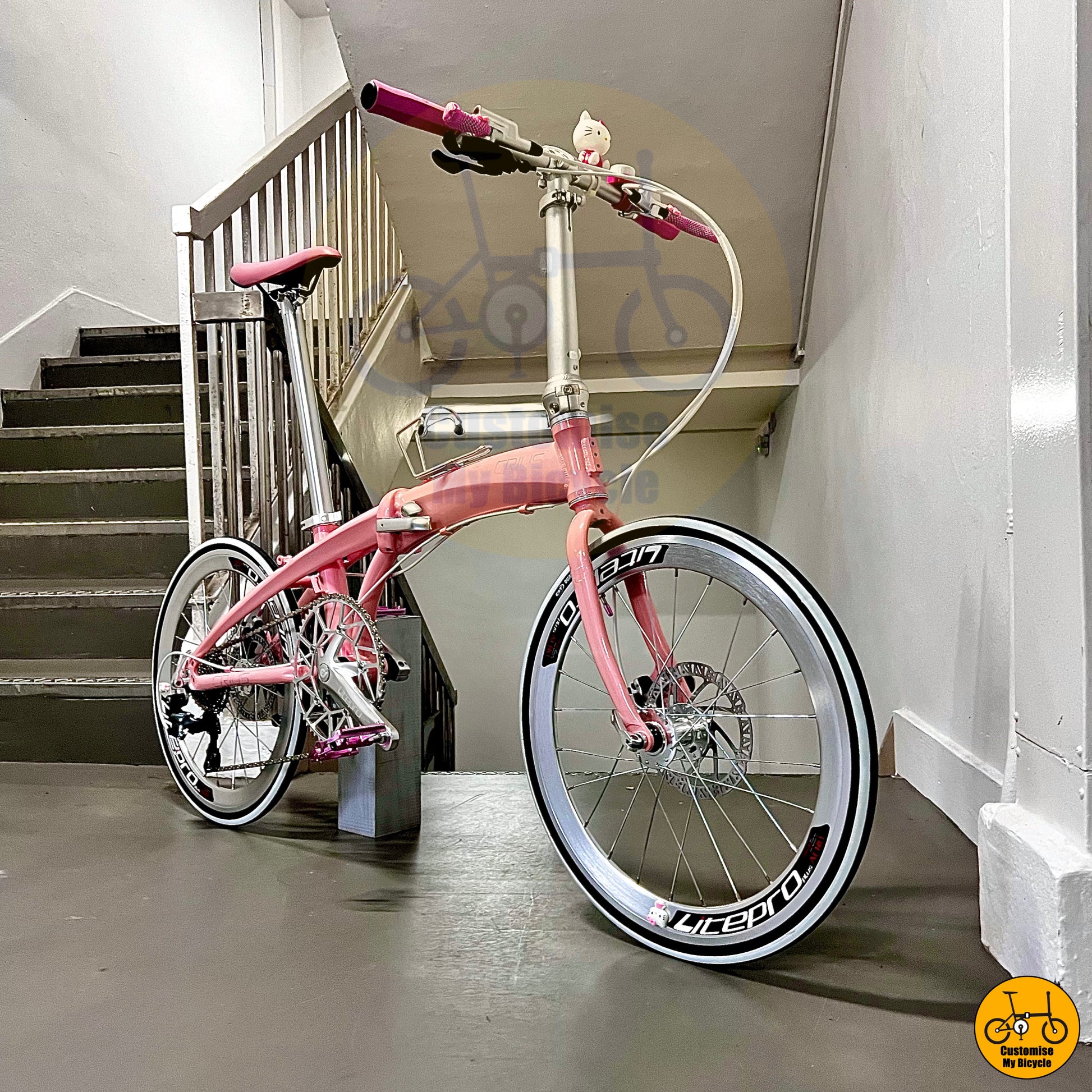 Crius Velocity 22-inch Lightweight Foldable Bike – Elegant Soft Pink for Everyday Cycling
