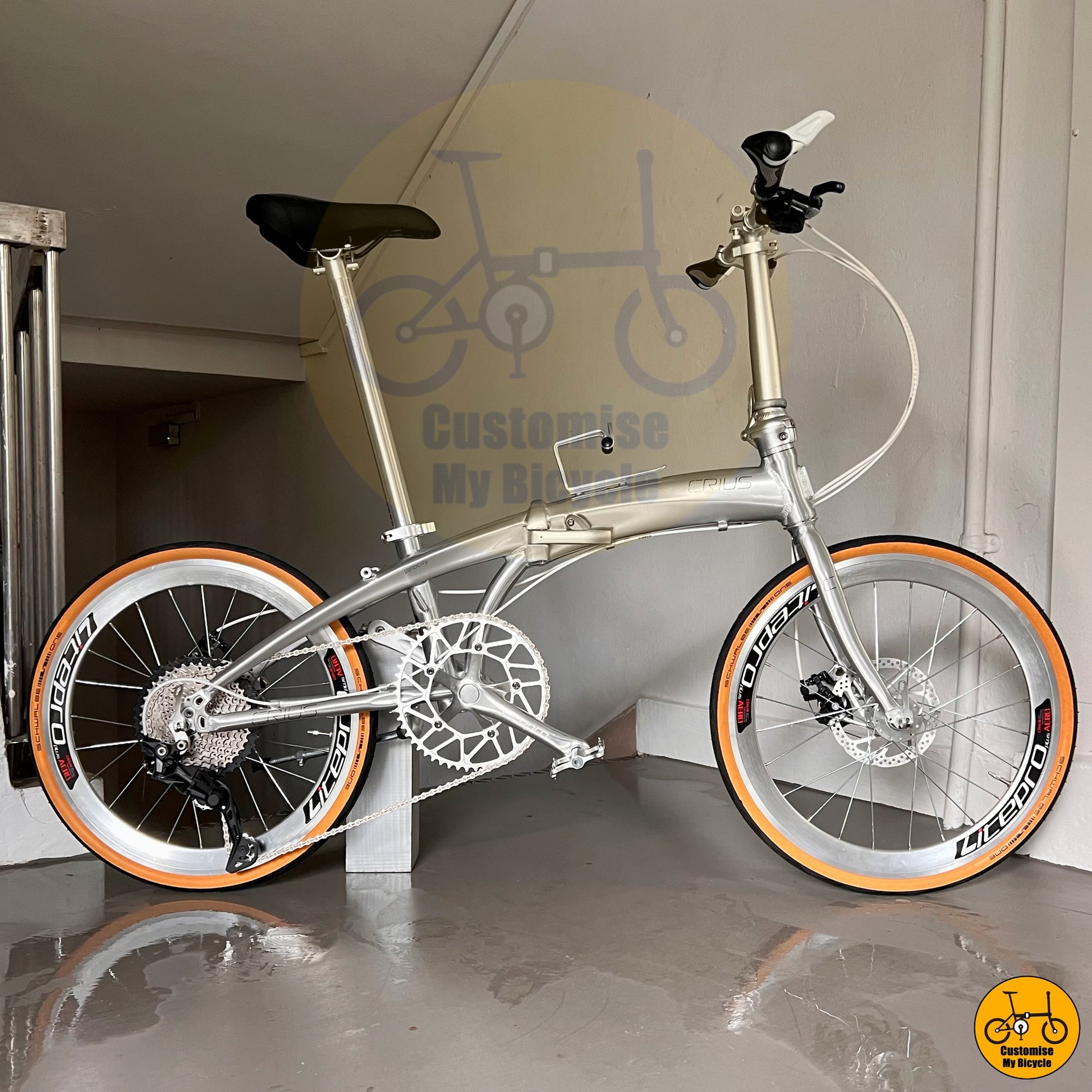 Crius Velocity 22-inch Folding Bike – Bull Horn Handgrips for Comfortable Handling
