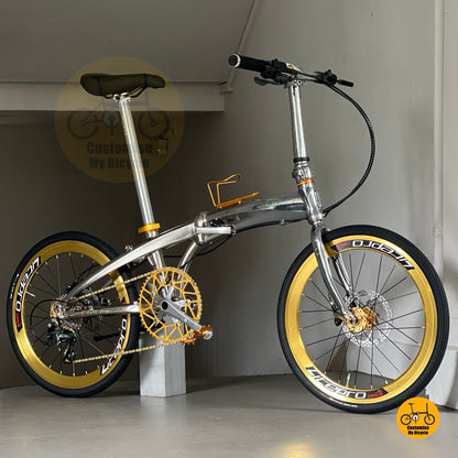 銀色閃耀科瑞斯折疊自行車禧玛诺 10速