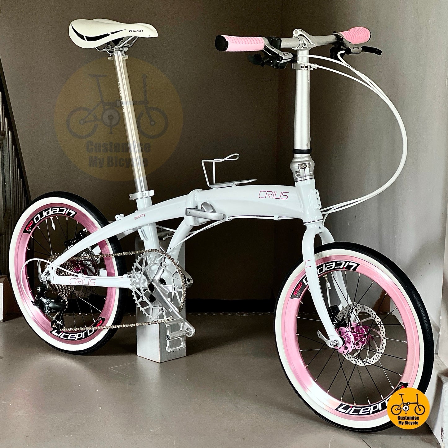 Crius Velocity Foldable Bicycle With Shimano 9s Gearset For Smooth PCN Cruising And Commute  
