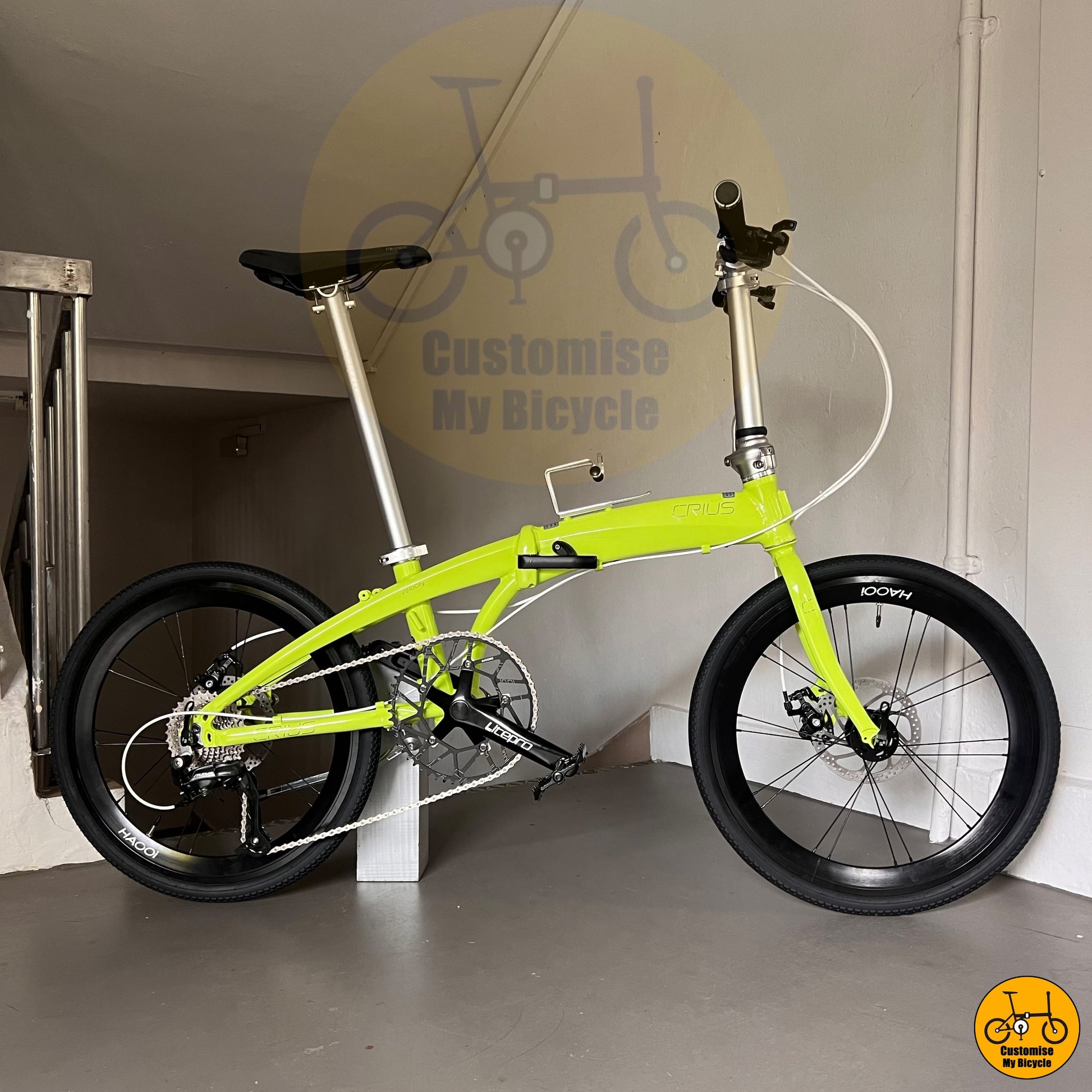 Crius Velocity 22-inch Foldie – Lime Green Adventure Bike for the Green Corridor
