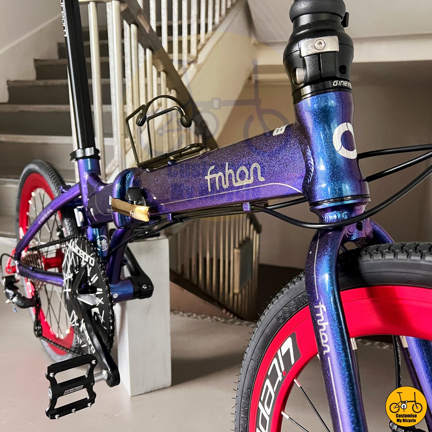 Chameleon Blue Fnhon Blast 22-Inch Folding Bike – Built for Speed & Urban Adventures
