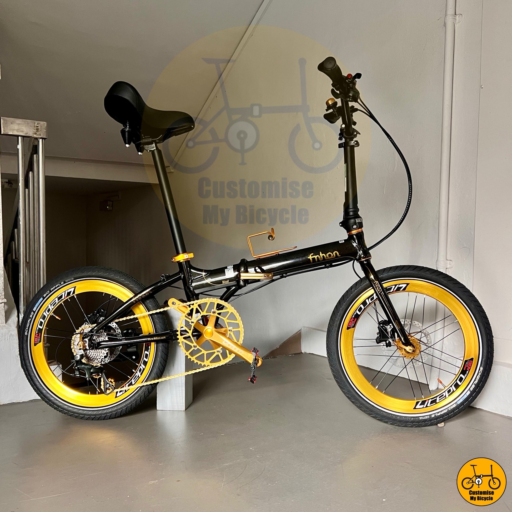 Fnhon Blast folding bicycle rear angle compact fold design up to 120kg
