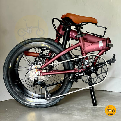 Fully folded Fnhon Blast 22 Inch Shimano 9 Gears Folding Bike With Disc Brake And Aero Wheels
