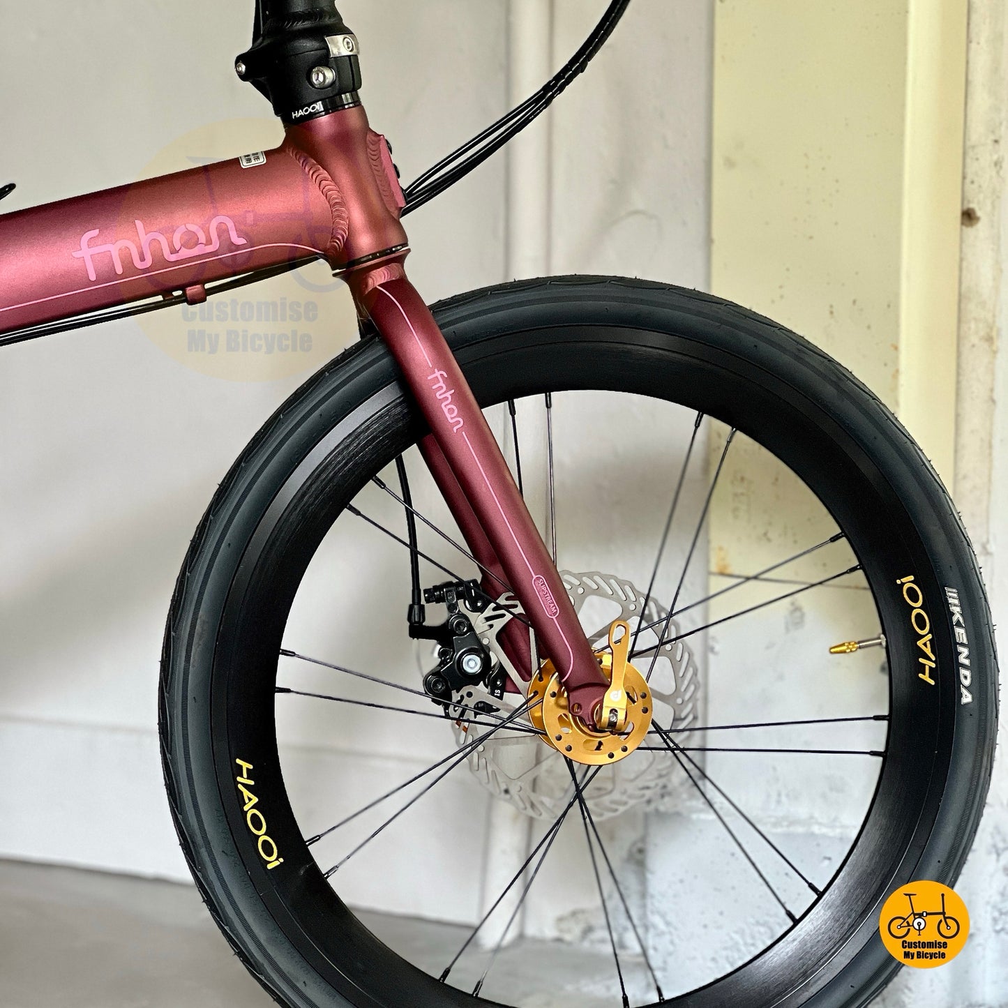 HAOOI aero high profile front wheel close up
