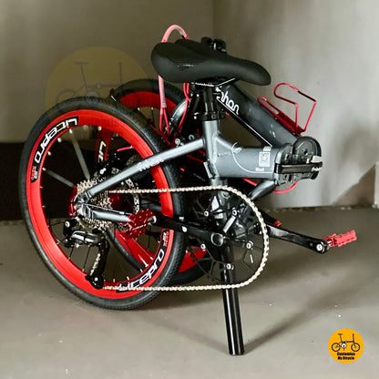 Fnhon Blast Dolphin Grey folding bike with Litepro high profile wheels  
