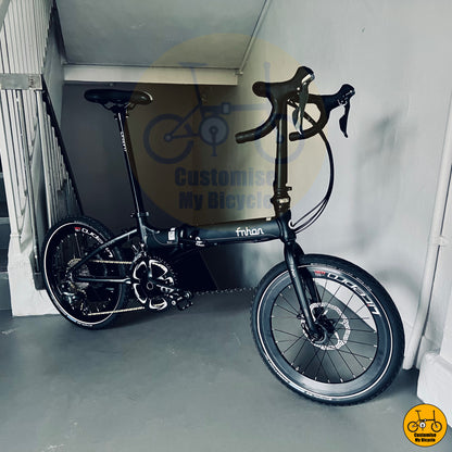 Dark-Themed Fnhon Blast 20-Inch Foldable Bicycle – Compact, Stylish & Durable
