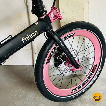 Fnhon Blast folding bike rear angle view with Continental Contact Urban tyres foldable bicycle
