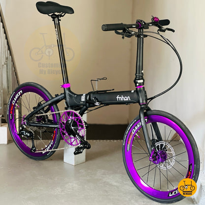 Fnhon Blast 22 Inch Folding Bicycle Matte Black Shimano 9 Gears Litepro Components Schwalbe One Tyres Lightweight Aluminium Commuter Folding Bike
