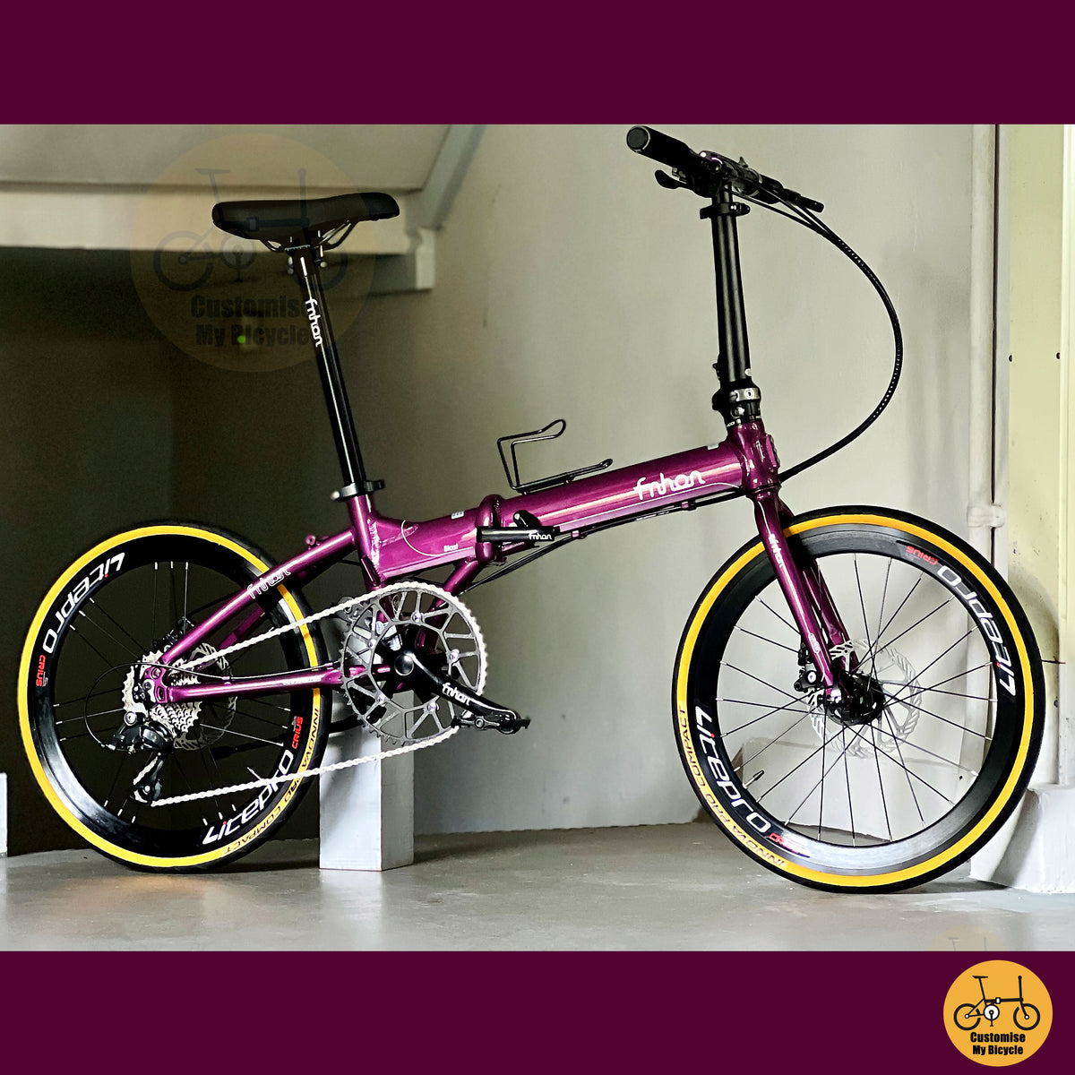 Fnhon Blast 22" Royale Purple foldable bicycle with Shimano 9 gears