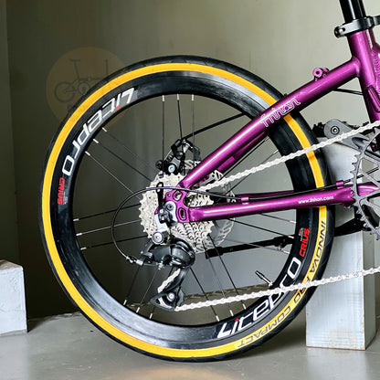 Fnhon Blast 22" Royale Purple foldable bicycle with Shimano 9 gears