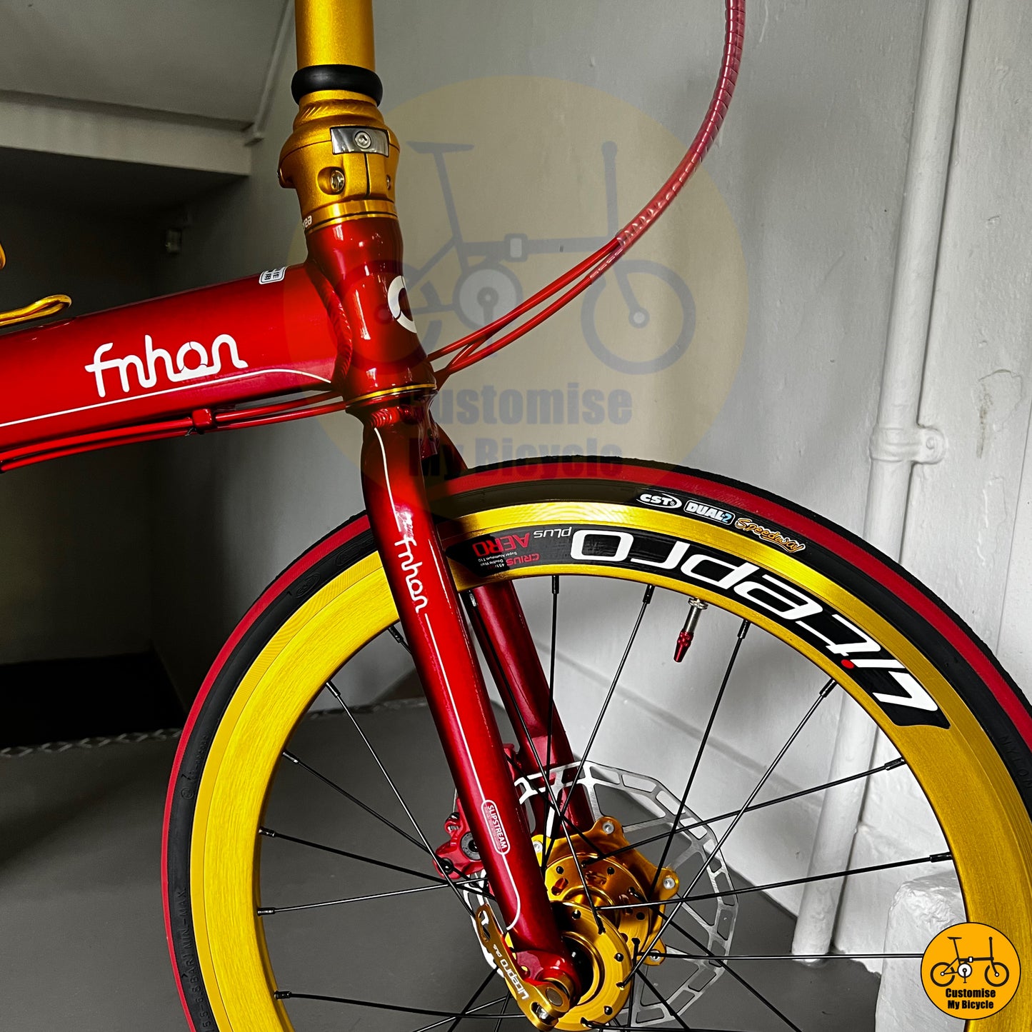 Ruby Red Fnhon Blast 22-Inch Foldable Bike – A Sleek, Durable & Fast City Commuter
