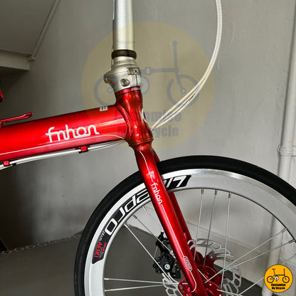Ruby Red Fnhon Blast 22-Inch Foldable Bicycle – A Stunning City Commuter Choice
