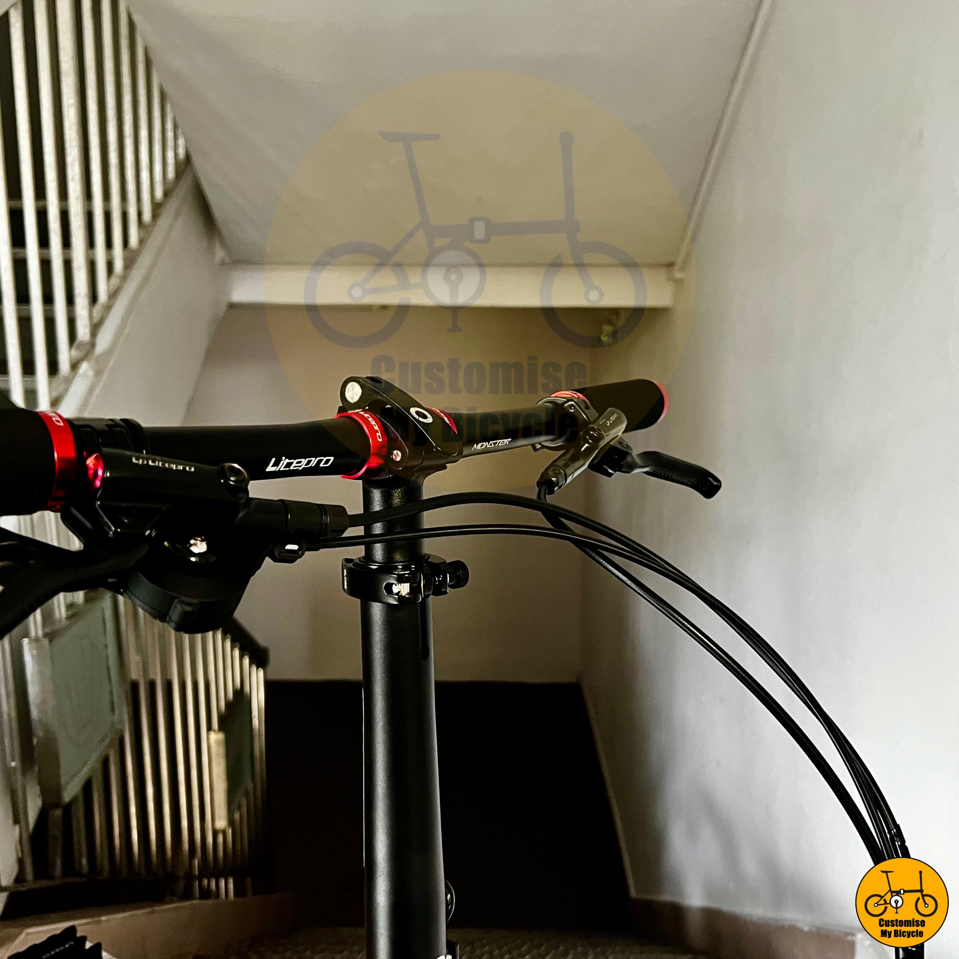 Litepro Responsive Hydraulic Brake on Ruby Red Fnhon Blast 22-Inch Foldable Bicycle – A Lightweight & Stylish Commuter Bike
