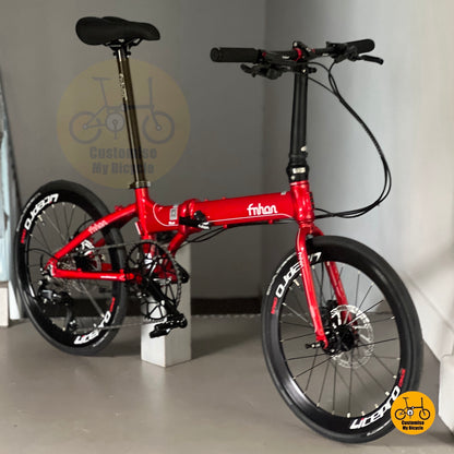 Fnhon Blast 22 Inch Folding Bike Shimano 9 Speed Aluminium Frame For Urban Commuting
