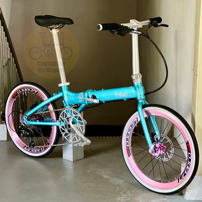 Lightweight aluminium alloy folding bike with mechanical wired disc brake