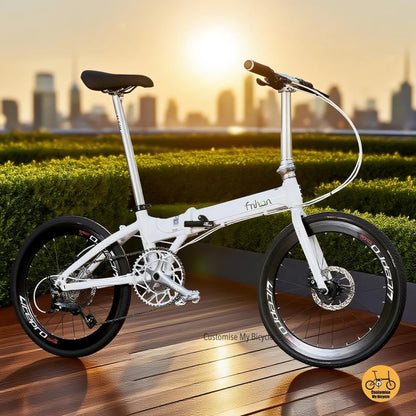 Fnhon Blast 22 Inch Folding Bike With Shimano 9 Speed Lightweight Aluminium Frame Snow White
