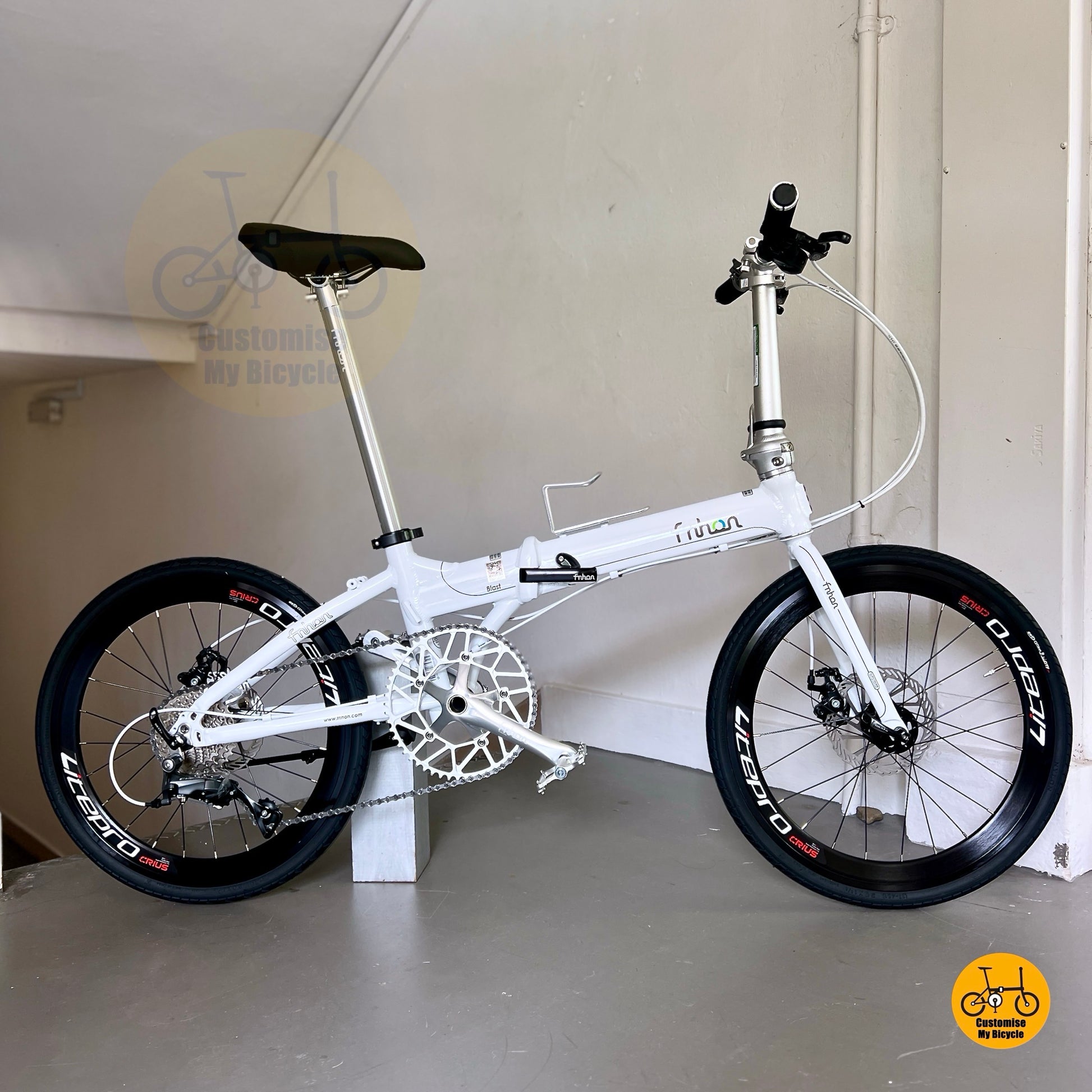 Lightweight Fnhon Blast 22 Inch Folding Bicycle Shimano 9 Gears Urban Commuter Design
