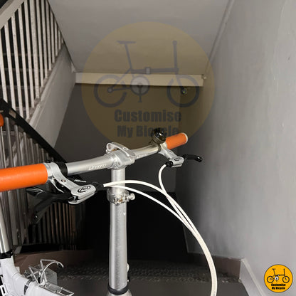 Litepro brown retro handgrips on Fnhon Blast 22-Inch Folding Bike – A Retro, Classic, & Clean City Ride