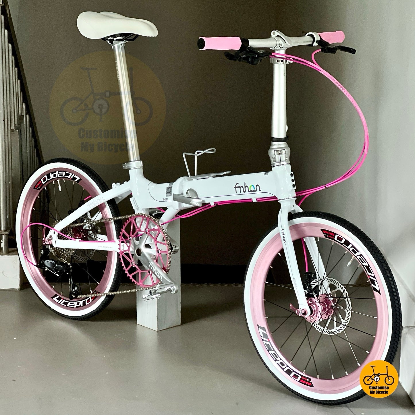 Litepro wheels Fnhon Blast Snow White Pink foldie

