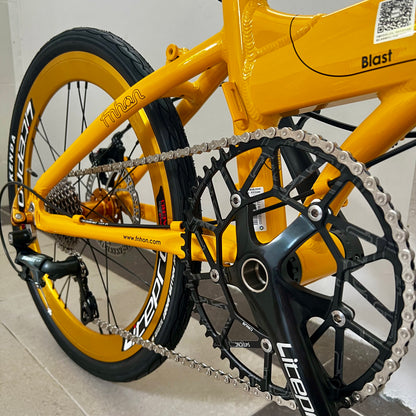 Pokémon-Themed Fnhon Blast 22-Inch Folding Bike – Electric Yellow for a Lightning Ride

