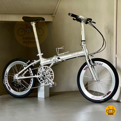Fnhon Blast folding bicycle polished silver lightweight design