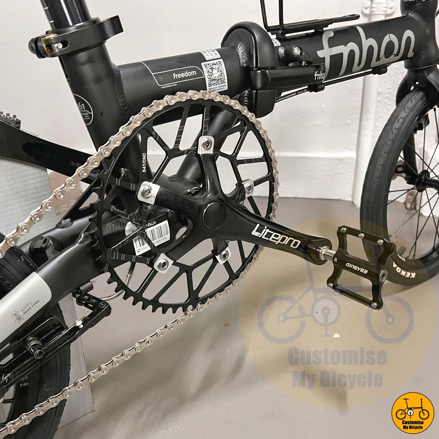 Fnhon Freedom foldable bicycle with Litepro crankset
