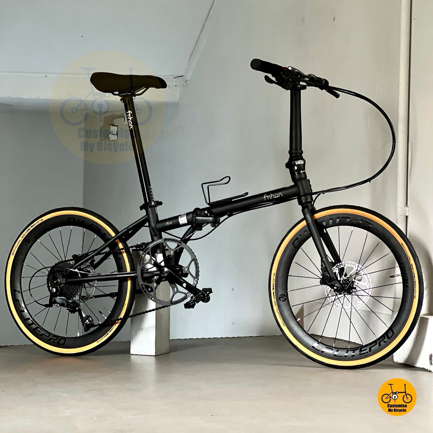 风行 fkd2018 Gale 22寸折叠自行车 禧玛诺9速 磨砂黑坚固型折叠单车