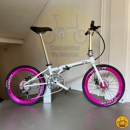 foldable bike with Shimano 9s and adjustable stem
