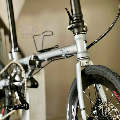 Fnhon Gust 16" Battleship Grey folding bike frame material colour detail
