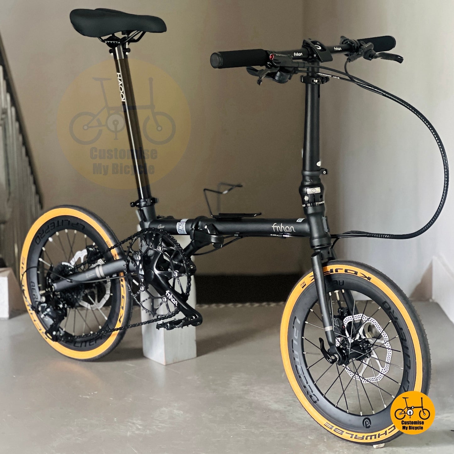 Fnhon Gust 18 Inch Matte Black Shimano 9 Speed Folding Bicycle Compact Foldable Bike Chromoly Steel Frame Singapore
