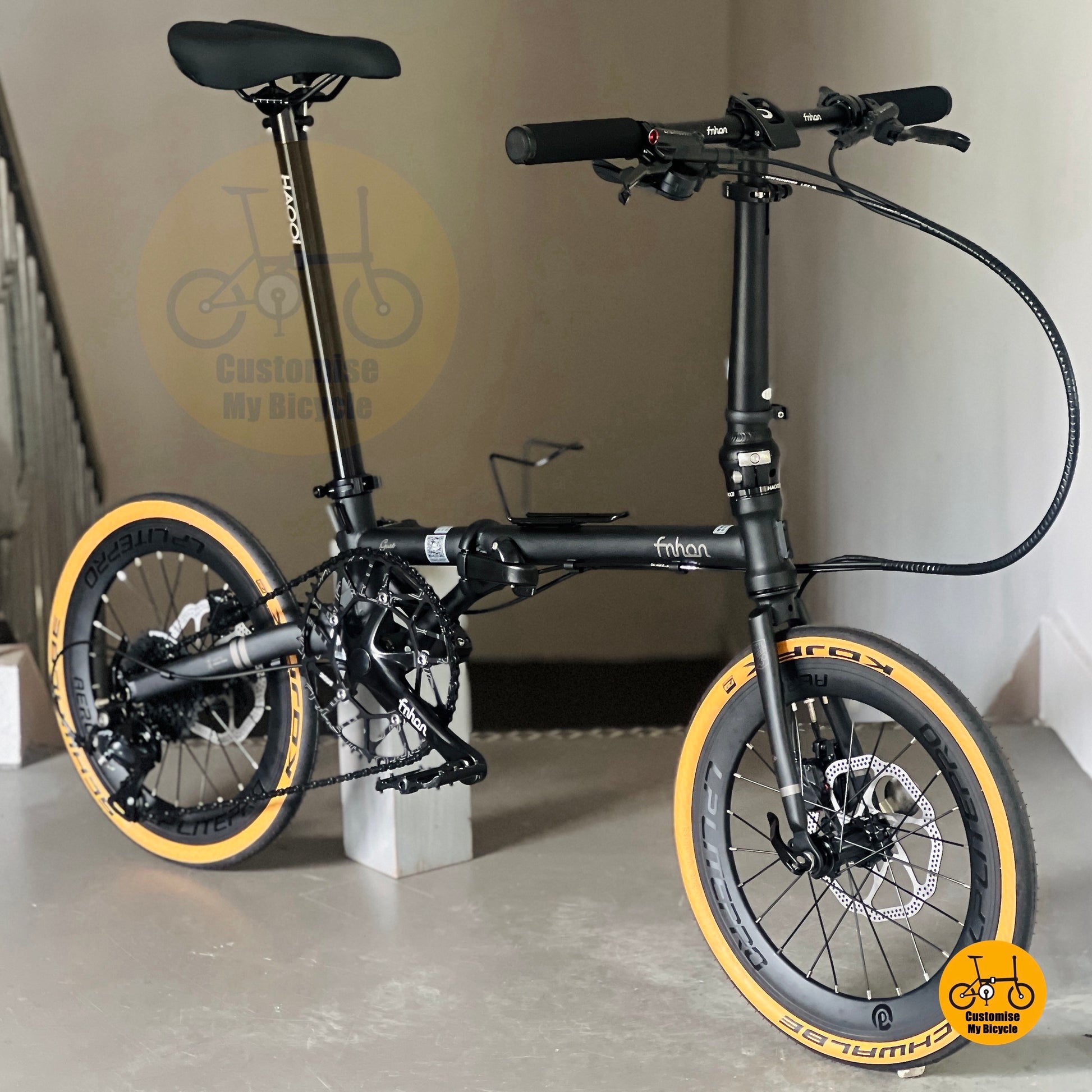 Fnhon Gust 18 Inch Matte Black Shimano 9 Speed Folding Bicycle Compact Foldable Bike Chromoly Steel Frame Singapore

